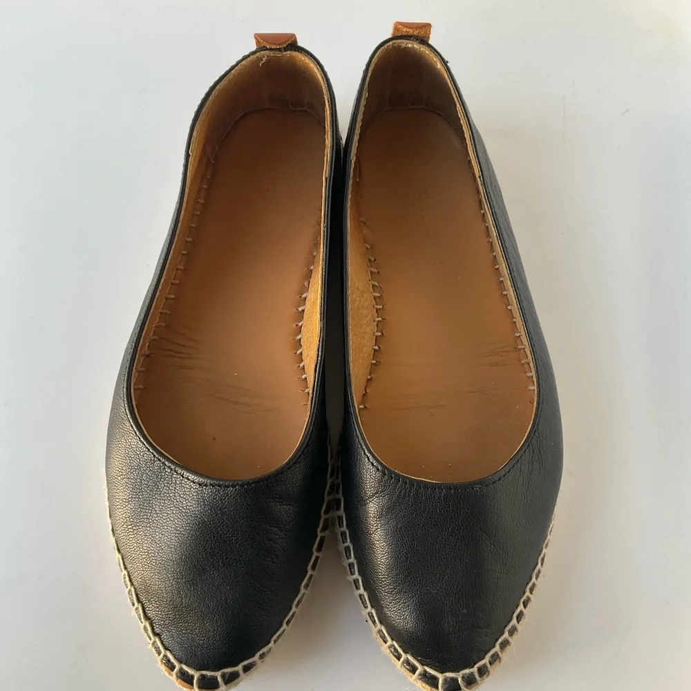 Matt Bernson Valencia Black Leather Espadrilles Size 6 Made in Spain - Picture 7 of 14